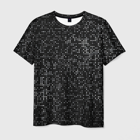 Мужская футболка 3D с принтом Блестящие полутона в Новосибирске, 100% полиэфир | прямой крой, круглый вырез горловины, длина до линии бедер | halftone | hi tech | net | nets | pattern | shiny | square | texture | web | битная | биты | блестит | блестящие | в квадратик | в клетку | в клеточку | в сетку | квадратики | квадраты | паттерн | полутона | светятся | светящиеся
