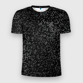Мужская футболка 3D спортивная с принтом Блестящие полутона в Тюмени, 100% полиэстер с улучшенными характеристиками | приталенный силуэт, круглая горловина, широкие плечи, сужается к линии бедра | halftone | hi tech | net | nets | pattern | shiny | square | texture | web | битная | биты | блестит | блестящие | в квадратик | в клетку | в клеточку | в сетку | квадратики | квадраты | паттерн | полутона | светятся | светящиеся