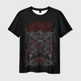 Мужская футболка 3D с принтом Slayer в Санкт-Петербурге, 100% полиэфир | прямой крой, круглый вырез горловины, длина до линии бедер | kerry king | musical group | repentless | slayer | tom araya | метал | том арайа | трэш