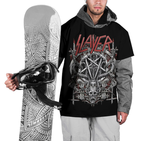 Накидка на куртку 3D с принтом Slayer в Новосибирске, 100% полиэстер |  | kerry king | musical group | repentless | slayer | tom araya | метал | том арайа | трэш