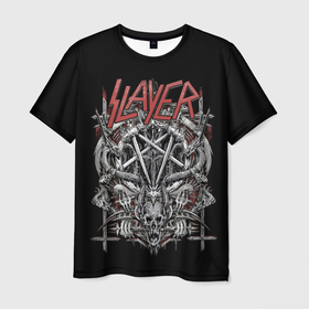 Мужская футболка 3D с принтом Slayer в Санкт-Петербурге, 100% полиэфир | прямой крой, круглый вырез горловины, длина до линии бедер | kerry king | musical group | repentless | slayer | tom araya | метал | том арайа | трэш