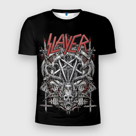 Мужская футболка 3D Slim с принтом Slayer , 100% полиэстер с улучшенными характеристиками | приталенный силуэт, круглая горловина, широкие плечи, сужается к линии бедра | kerry king | musical group | repentless | slayer | tom araya | метал | том арайа | трэш