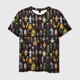 Мужская футболка 3D с принтом Story Train в Санкт-Петербурге, 100% полиэфир | прямой крой, круглый вырез горловины, длина до линии бедер | rick and morty | vdzabma | рик и морти