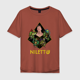 Мужская футболка хлопок Oversize с принтом NILETTO в Новосибирске, 100% хлопок | свободный крой, круглый ворот, “спинка” длиннее передней части | niletto | клип | любимка | нилетто | песни | песня любимка | рэп