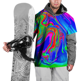 Накидка на куртку 3D с принтом Краска в Новосибирске, 100% полиэстер |  | абстракция | брызги | краска | лето | море | неон | океан | пальма | радуга | разводы | текстура | цвет краски