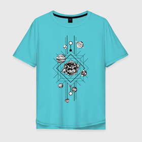 Мужская футболка хлопок Oversize с принтом Планеты в Санкт-Петербурге, 100% хлопок | свободный крой, круглый ворот, “спинка” длиннее передней части | алхимия | дельта | заговор | иллюминаты | масонство | масоны | наблюдение | наугольник | символы | циркуль | эзотерика
