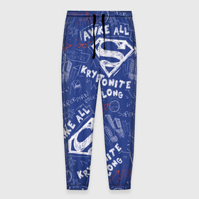Мужские брюки 3D с принтом Awake all в Кировске, 100% полиэстер | манжеты по низу, эластичный пояс регулируется шнурком, по бокам два кармана без застежек, внутренняя часть кармана из мелкой сетки | man | steel | superman | vdzajul | супермен | супермэн