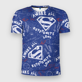 Мужская футболка 3D спортивная с принтом Awake all в Екатеринбурге, 100% полиэстер с улучшенными характеристиками | приталенный силуэт, круглая горловина, широкие плечи, сужается к линии бедра | man | steel | superman | vdzajul | супермен | супермэн