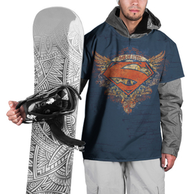 Накидка на куртку 3D с принтом Man of steel в Петрозаводске, 100% полиэстер |  | man | steel | superman | vdzajul | супермен | супермэн