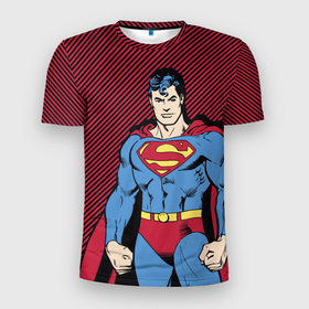 Мужская футболка 3D спортивная с принтом I am your Superman в Екатеринбурге, 100% полиэстер с улучшенными характеристиками | приталенный силуэт, круглая горловина, широкие плечи, сужается к линии бедра | man | steel | superman | vdzajul | супермен | супермэн