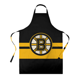 Фартук 3D с принтом BOSTON BRUINS NHL в Екатеринбурге, 100% полиэстер | общий размер — 65 х 85 см, ширина нагрудника — 26 см, горловина — 53 см, длина завязок — 54 см, общий обхват в поясе — 173 см. Принт на завязках и на горловине наносится с двух сторон, на основной части фартука — только с внешней стороны | black | boston | bruins | hockey | ice | logo | nhl | sport | usa | бостон | брюинз | логотип | нхл | спорт | хоккей