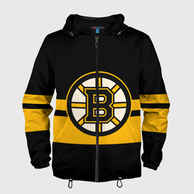Мужская ветровка 3D с принтом BOSTON BRUINS NHL в Санкт-Петербурге, 100% полиэстер | подол и капюшон оформлены резинкой с фиксаторами, два кармана без застежек по бокам, один потайной карман на груди | black | boston | bruins | hockey | ice | logo | nhl | sport | usa | бостон | брюинз | логотип | нхл | спорт | хоккей