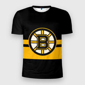 Мужская футболка 3D спортивная с принтом BOSTON BRUINS NHL в Курске, 100% полиэстер с улучшенными характеристиками | приталенный силуэт, круглая горловина, широкие плечи, сужается к линии бедра | black | boston | bruins | hockey | ice | logo | nhl | sport | usa | бостон | брюинз | логотип | нхл | спорт | хоккей