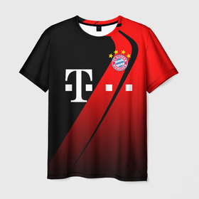 Мужская футболка 3D с принтом FC Bayern Munchen Форма в Кировске, 100% полиэфир | прямой крой, круглый вырез горловины, длина до линии бедер | bayern | bayern munchen | champions league | fc bayern munchen | germany | munchen | бавария | германия | левандовски | лига чемпионов | мюнхен | рибери | роббен