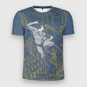 Мужская футболка 3D Slim с принтом Bad guys get COAL в Курске, 100% полиэстер с улучшенными характеристиками | приталенный силуэт, круглая горловина, широкие плечи, сужается к линии бедра | man | steel | superman | vdzajul | супермен | супермэн