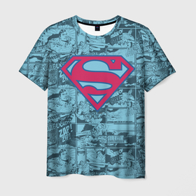 Мужская футболка 3D с принтом Man of steel , 100% полиэфир | прямой крой, круглый вырез горловины, длина до линии бедер | man | steel | superman | vdzajul | супермен | супермэн
