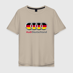Мужская футболка хлопок Oversize с принтом Audi в Тюмени, 100% хлопок | свободный крой, круглый ворот, “спинка” длиннее передней части | Тематика изображения на принте: audi | quattro | r8 | rs6 | rs7 | s line