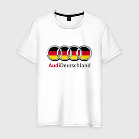 Мужская футболка хлопок с принтом Audi в Тюмени, 100% хлопок | прямой крой, круглый вырез горловины, длина до линии бедер, слегка спущенное плечо. | audi | quattro | r8 | rs6 | rs7 | s line