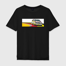 Мужская футболка хлопок Oversize с принтом Audi в Кировске, 100% хлопок | свободный крой, круглый ворот, “спинка” длиннее передней части | audi | quattro | race | rally | ауди | гонки | кватро | ралли