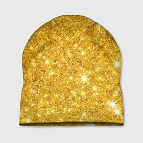Шапка 3D с принтом Золотой блеск в Екатеринбурге, 100% полиэстер | универсальный размер, печать по всей поверхности изделия | блеск | золото | сияние | стразы