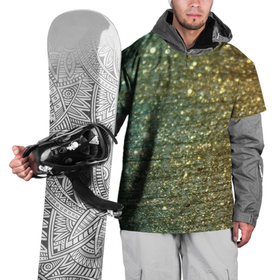 Накидка на куртку 3D с принтом Бирюзовый блеск в Санкт-Петербурге, 100% полиэстер |  | бирюзовый | блеск | блестящая пыль | зелёный | стразы