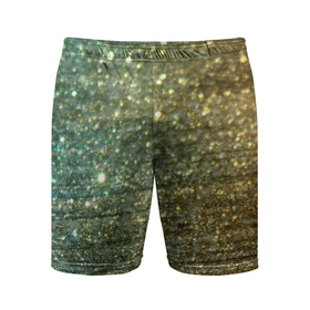 Мужские шорты спортивные с принтом Бирюзовый блеск в Новосибирске,  |  | бирюзовый | блеск | блестящая пыль | зелёный | стразы