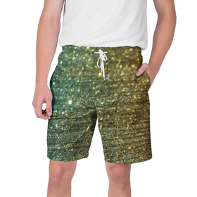 Мужские шорты 3D с принтом Бирюзовый блеск в Новосибирске,  полиэстер 100% | прямой крой, два кармана без застежек по бокам. Мягкая трикотажная резинка на поясе, внутри которой широкие завязки. Длина чуть выше колен | Тематика изображения на принте: бирюзовый | блеск | блестящая пыль | зелёный | стразы