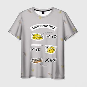Мужская футболка 3D с принтом JERRY S POP QUIZ в Белгороде, 100% полиэфир | прямой крой, круглый вырез горловины, длина до линии бедер | spike | tom  jerry | tom and jerry | tomjerry | tuffy | vdgerir | мамочка два тапочка | том и джери | том и джерри