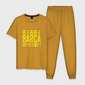 Мужская пижама хлопок с принтом FC Barcelona | BARCA (2021) в Кировске, 100% хлопок | брюки и футболка прямого кроя, без карманов, на брюках мягкая резинка на поясе и по низу штанин
 | 0x000000123 | barca | barcelona | fcb | messi | барса | барселона | фкб