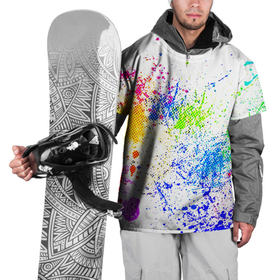 Накидка на куртку 3D с принтом БРЫЗКИ КРАСОК в Санкт-Петербурге, 100% полиэстер |  | watercolor | абстракция красок | акварель | брызги красок | живопись | краска | потертость красок | текстуры