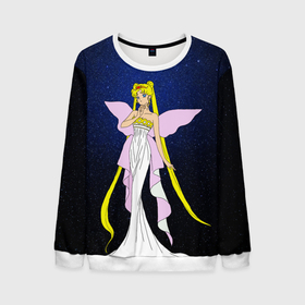 Мужской свитшот 3D с принтом Принцесса Серенити в Новосибирске, 100% полиэстер с мягким внутренним слоем | круглый вырез горловины, мягкая резинка на манжетах и поясе, свободная посадка по фигуре | bunny | luna | princess | sailormoon | serenity | stars | tsukino | usagi | wings | ангел | девушка | детские | звездная | звезды | королева | корона | космические | крылья | луна | любовь | малышка | радуга | сейлормун | токио | усаги