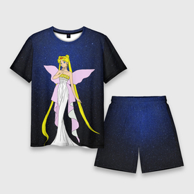 Мужской костюм с шортами 3D с принтом Принцесса Серенити ,  |  | bunny | luna | princess | sailormoon | serenity | stars | tsukino | usagi | wings | ангел | девушка | детские | звездная | звезды | королева | корона | космические | крылья | луна | любовь | малышка | радуга | сейлормун | токио | усаги