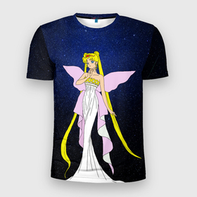 Мужская футболка 3D спортивная с принтом Принцесса Серенити , 100% полиэстер с улучшенными характеристиками | приталенный силуэт, круглая горловина, широкие плечи, сужается к линии бедра | bunny | luna | princess | sailormoon | serenity | stars | tsukino | usagi | wings | ангел | девушка | детские | звездная | звезды | королева | корона | космические | крылья | луна | любовь | малышка | радуга | сейлормун | токио | усаги