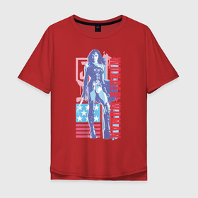 Мужская футболка хлопок Oversize с принтом Wonder Woman в Екатеринбурге, 100% хлопок | свободный крой, круглый ворот, “спинка” длиннее передней части | justice league movie (2017) | vdpartat | wonder woman | лига справедливости | супер герои | чудо женщина