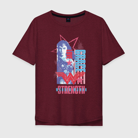 Мужская футболка хлопок Oversize с принтом Wonder Woman в Екатеринбурге, 100% хлопок | свободный крой, круглый ворот, “спинка” длиннее передней части | justice league movie (2017) | wonder woman | лига справедливости | супер герои | чудо женщина