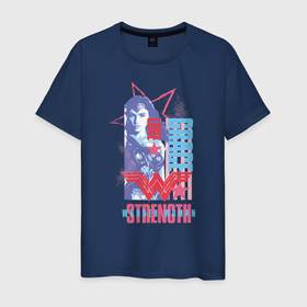 Мужская футболка хлопок с принтом Wonder Woman в Белгороде, 100% хлопок | прямой крой, круглый вырез горловины, длина до линии бедер, слегка спущенное плечо. | justice league movie (2017) | wonder woman | лига справедливости | супер герои | чудо женщина