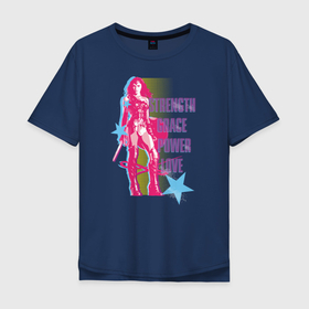 Мужская футболка хлопок Oversize с принтом Wonder Woman в Екатеринбурге, 100% хлопок | свободный крой, круглый ворот, “спинка” длиннее передней части | justice league movie | vdpartat | wonder woman | лига справедливости | супер герои | чудо женщина