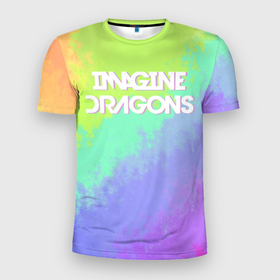 Мужская футболка 3D спортивная с принтом IMAGINE DRAGONS в Кировске, 100% полиэстер с улучшенными характеристиками | приталенный силуэт, круглая горловина, широкие плечи, сужается к линии бедра | dan reynolds | imagine dragons | rock | дэн рейнольдс | рок