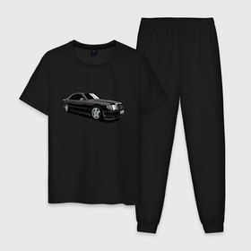 Мужская пижама хлопок с принтом Mercedes C124 в Курске, 100% хлопок | брюки и футболка прямого кроя, без карманов, на брюках мягкая резинка на поясе и по низу штанин
 | 124 кузов | a124 | amg | benz | brabus | c124 | drawing | fan | legend | legendary | luxury | mercedes | owner | s124 | tuned | w124 | амг | бамбус | брабус | владелец | кузов | легенда | легендарный | люксовая | люксовый | машина | мерс | м