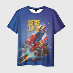 Мужская футболка 3D с принтом Justice League , 100% полиэфир | прямой крой, круглый вырез горловины, длина до линии бедер | batman | flesh | justice league movie | superman | vdpartat | бетмен | лига справедливости | супермен | флеш