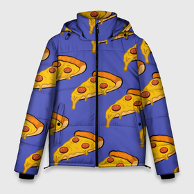 Мужская зимняя куртка 3D с принтом Кусочки пиццы в Кировске, верх — 100% полиэстер; подкладка — 100% полиэстер; утеплитель — 100% полиэстер | длина ниже бедра, свободный силуэт Оверсайз. Есть воротник-стойка, отстегивающийся капюшон и ветрозащитная планка. 

Боковые карманы с листочкой на кнопках и внутренний карман на молнии. | Тематика изображения на принте: pizza | колбаски | кусочки пиццы | паперонни | пицца | сырная пицца