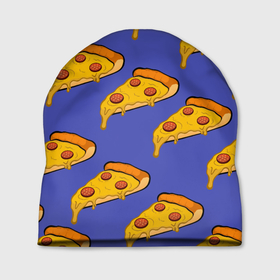 Шапка 3D с принтом Кусочки пиццы , 100% полиэстер | универсальный размер, печать по всей поверхности изделия | pizza | колбаски | кусочки пиццы | паперонни | пицца | сырная пицца