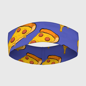 Повязка на голову 3D с принтом Кусочки пиццы ,  |  | pizza | колбаски | кусочки пиццы | паперонни | пицца | сырная пицца