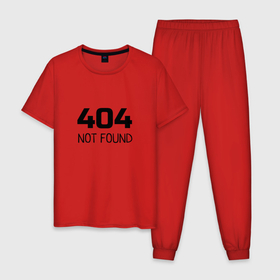 Мужская пижама хлопок с принтом 404 NOT FOUND в Новосибирске, 100% хлопок | брюки и футболка прямого кроя, без карманов, на брюках мягкая резинка на поясе и по низу штанин
 | 404 | not found | ошибка