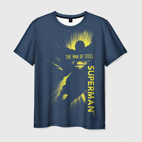 Мужская футболка 3D с принтом The man of steel в Белгороде, 100% полиэфир | прямой крой, круглый вырез горловины, длина до линии бедер | man | steel | superman | vdzajul | супермен | супермэн