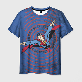 Мужская футболка 3D с принтом Faster в Тюмени, 100% полиэфир | прямой крой, круглый вырез горловины, длина до линии бедер | man | steel | superman | vdzajul | супермен | супермэн