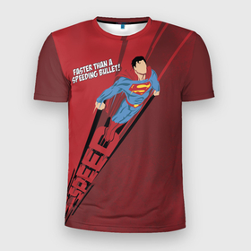Мужская футболка 3D Slim с принтом SPEED в Белгороде, 100% полиэстер с улучшенными характеристиками | приталенный силуэт, круглая горловина, широкие плечи, сужается к линии бедра | man | steel | superman | vdzajul | супермен | супермэн