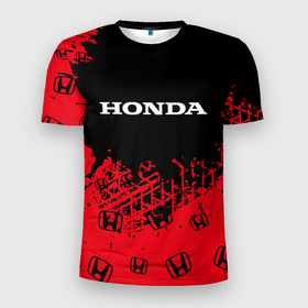 Мужская футболка 3D Slim с принтом HONDA   ХОНДА в Новосибирске, 100% полиэстер с улучшенными характеристиками | приталенный силуэт, круглая горловина, широкие плечи, сужается к линии бедра | accord | auto | civic | crv | honda | jylf | logo | moto | motors | racing | sport | авто | автомобиль | аккорд | гонки | гоночный | лого | логотип | логотипы | марка | мото | моторс | мотоцикл | рщтвф | серия | символ | символы | спорт