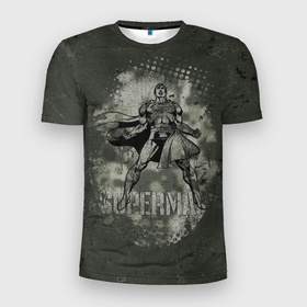 Мужская футболка 3D Slim с принтом Superman в Курске, 100% полиэстер с улучшенными характеристиками | приталенный силуэт, круглая горловина, широкие плечи, сужается к линии бедра | man | steel | superman | vdzajul | супермен | супермэн