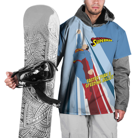 Накидка на куртку 3D с принтом Faster than a speeding bullet в Кировске, 100% полиэстер |  | man | steel | superman | vdzajul | супермен | супермэн
